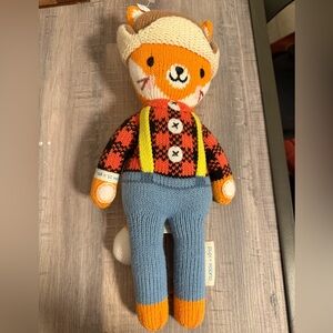 Cuddle and Kind Fox Knit Doll Handmade Peru Plush Stuffed Animal Toy